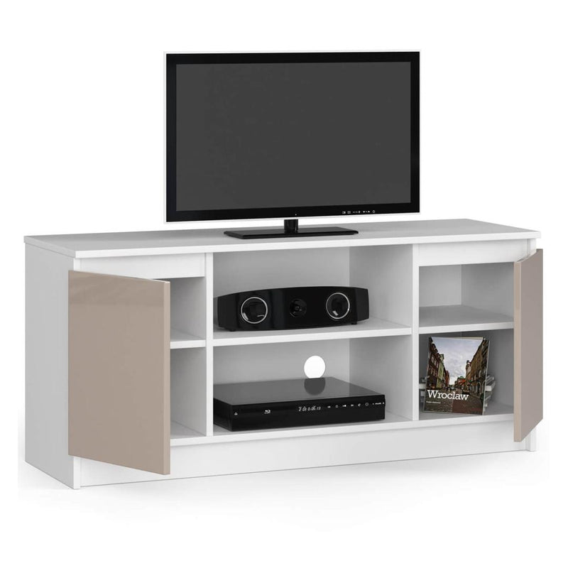 Comoda TV cu 2 usi 2 rafturi 120 x 55 x 40 cm alb, capuccino