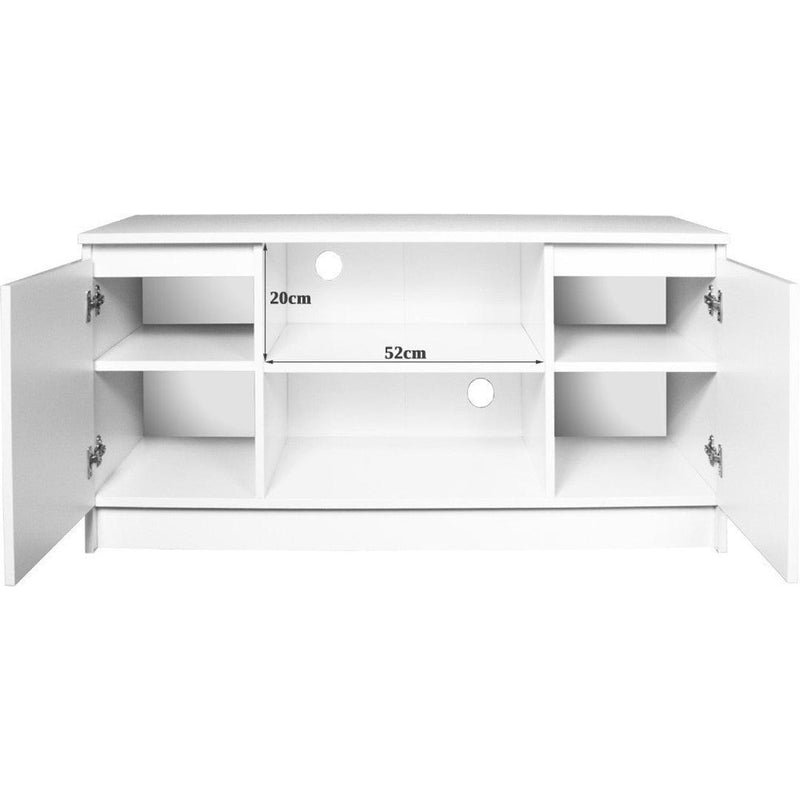 Comoda TV cu 2 usi 2 rafturi 120 x 55 x 40 cm alb, capuccino