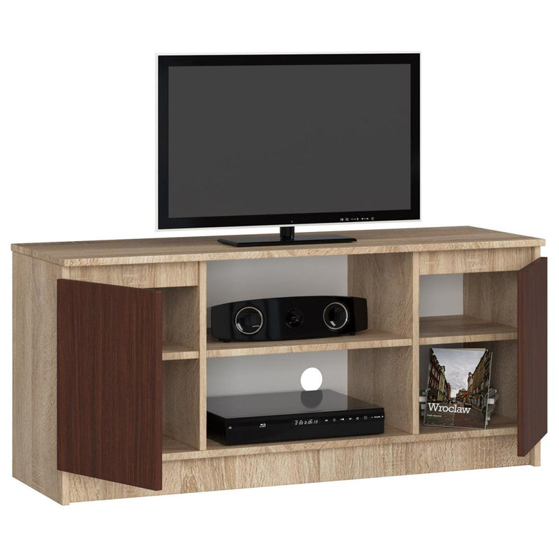 Comoda TV cu 2 usi si 2 rafturi 120 x 55 x 40 cm sonoma, wenge