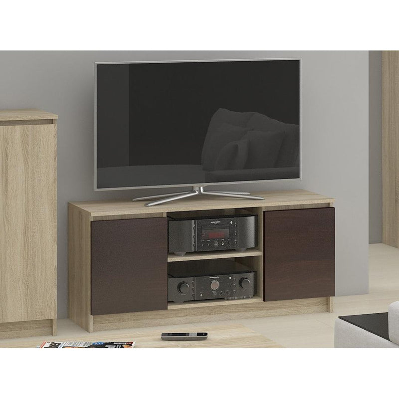 Comoda TV cu 2 usi si 2 rafturi 120 x 55 x 40 cm sonoma, wenge