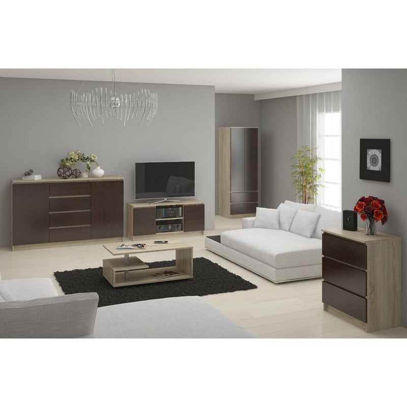 Comoda TV cu 2 usi si 2 rafturi 120 x 55 x 40 cm sonoma, wenge