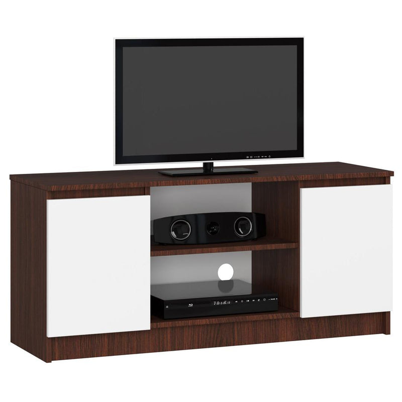 Comoda TV cu 2 usi 1 raft 120 x 55 x 40 wenge, alb