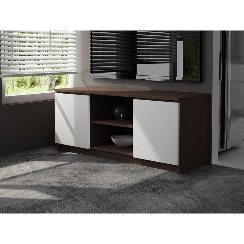 Comoda TV cu 2 usi si 2 rafturi 120 x 55 x 40 cm wenge, alb