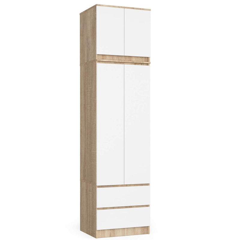 Extensie dulap haine cu 2 usi 60 x 51 x 55 cm sonoma, alb