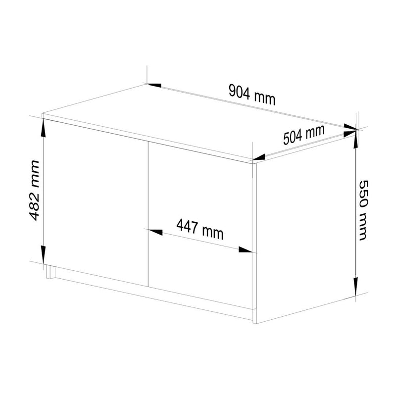 Extensie dulap haine cu 2 usi 90 x 51 x 55 cm alb, antracit