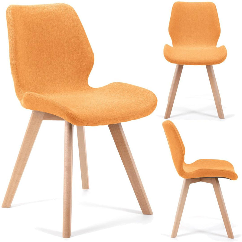 Set 4 scaune tapitate 53 x 45.5 x 82.5 cm portocaliu