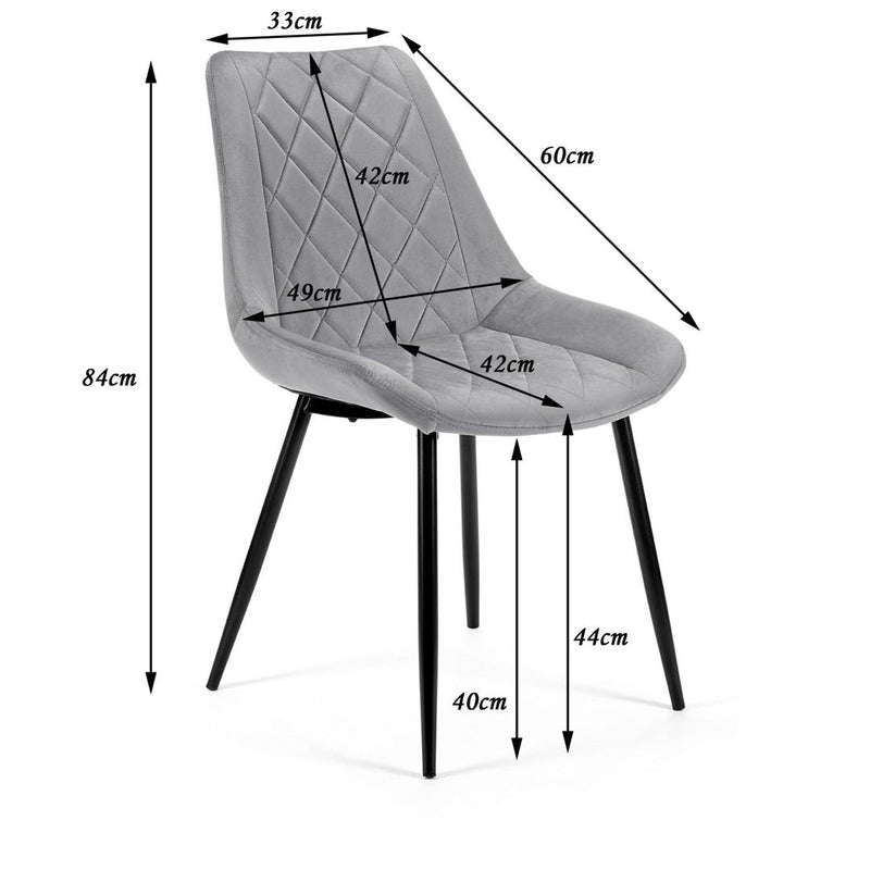 Set 4 scaune tapitate cu velur 49 x 42 x 84 cm roz