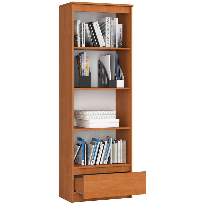 Dulap biblioteca cu 4 rafturi si 1 sertar 60 x 180 x 35 cm arin