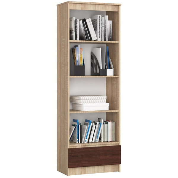 Biblioteca cu 1 sertar 4 rafturi 60 x 180 x 35 setjar, wenge