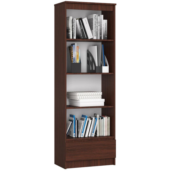 Biblioteca cu 1 sertar 4 rafturi 60 x 180 x 35 wenge