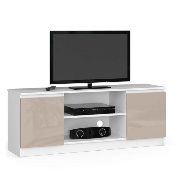 Comoda TV cu 2 usi 1 raft 140 x 55 x 40 alb, capuccino