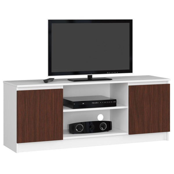 Comoda TV cu 2 usi 1 raft 140 x 55 x 40 alb, wenge