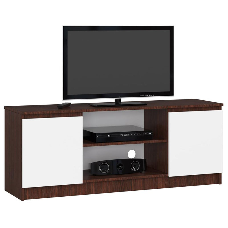 Comoda TV cu 2 usi 1 raft 140 x 55 x 40 wenge, alb