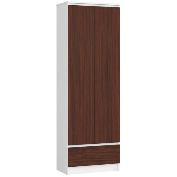 Biblioteca cu 2 usi 1 sertar 60 x 180 x 35 alb, wenge