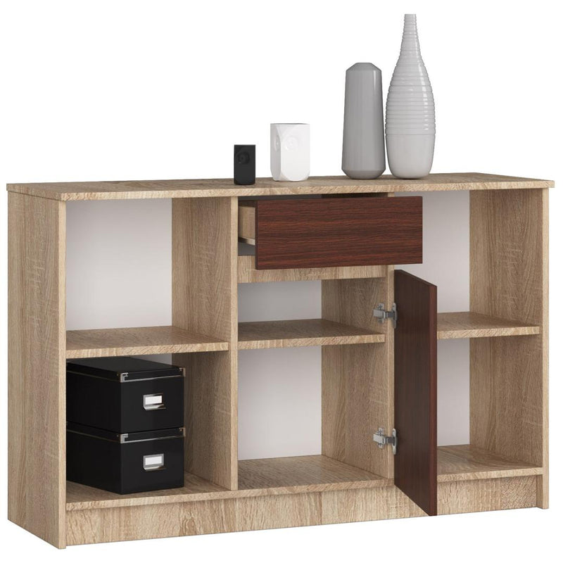 Comoda cu 1 usa si 1 sertar 120 x 77 x 40 cm sonoma, wenge