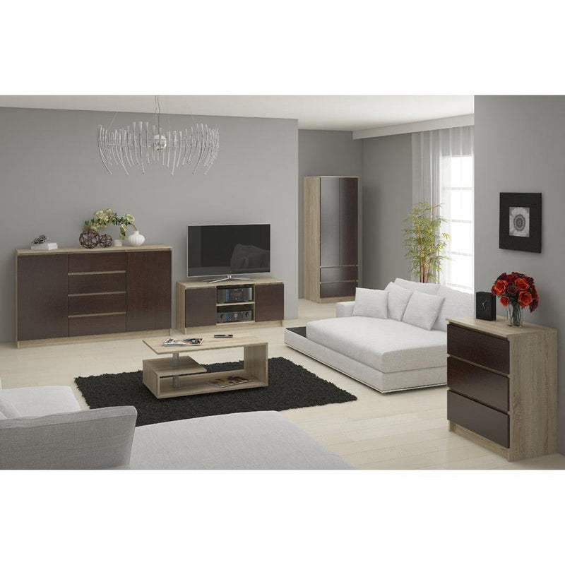 Comoda cu 6 sertare 120 x 77 x 40 cm sonoma, wenge