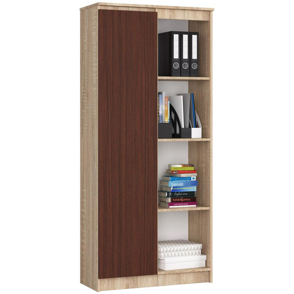 Biblioteca cu 1 usa 4 rafturi 80 x 180 x 35 setjar, wenge