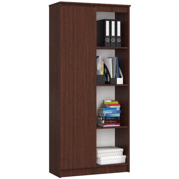 Biblioteca cu 1 usa 4 rafturi 80 x 180 x 35 wenge