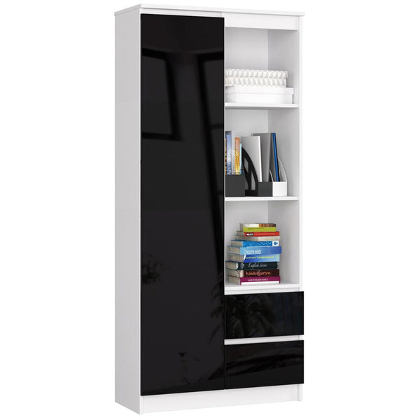 Biblioteca  80 x 180 x 35 alb, negru