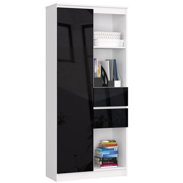 Biblioteca  80 x 180 x 35 alb, negru