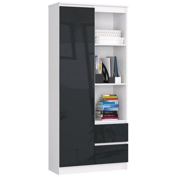 Biblioteca  80 x 180 x 35 alb, negru