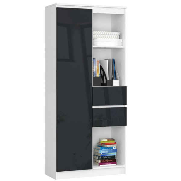 Biblioteca  80 x 180 x 35 alb, negru