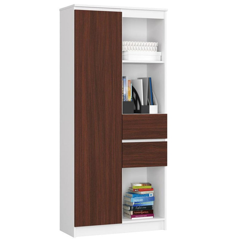 Biblioteca  80 x 180 x 35 alb, wenge