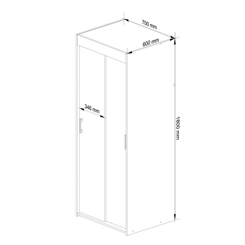 Dulap pentru hol cu 2 usi glisante 70 x 60 x 180 cm alb