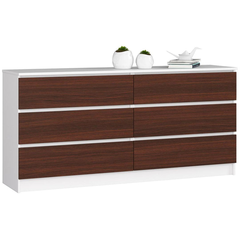 Comoda cu 6 sertare 160 x 77 x 40 alb, wenge