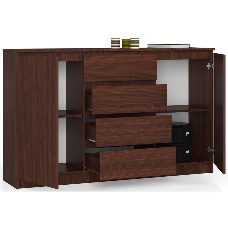 Comoda cu 2 usi 4 sertare 160 x 99 x 40 cm wenge