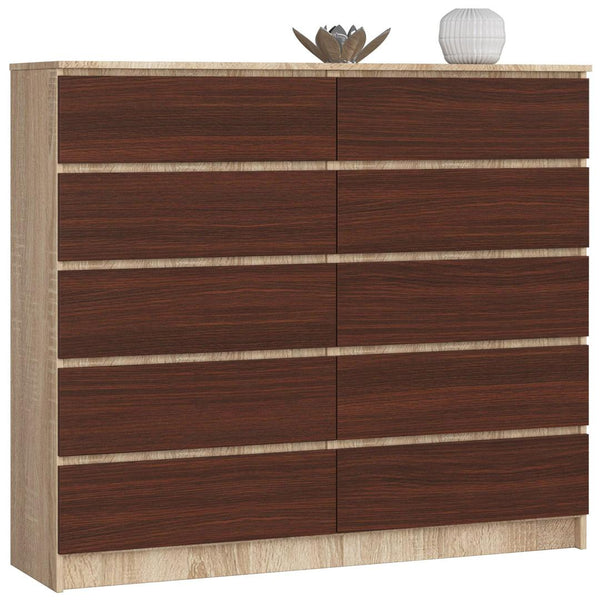 Comoda cu 10 sertare 138 x 121 x 40 setjar, wenge