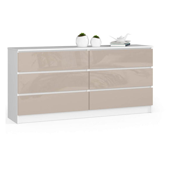 Comoda cu 6 sertare 160 x 77 x 40 alb, capuccino