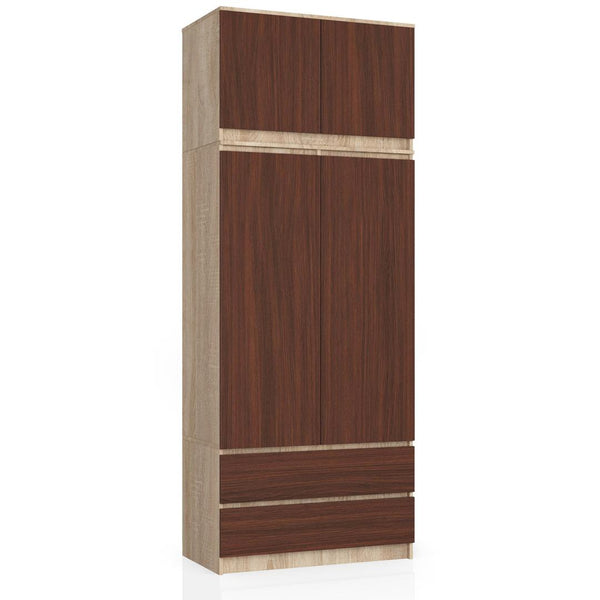 Dulap haine cu 2 usi si 2 sertare 90 x 234 x 51 setjar, wenge