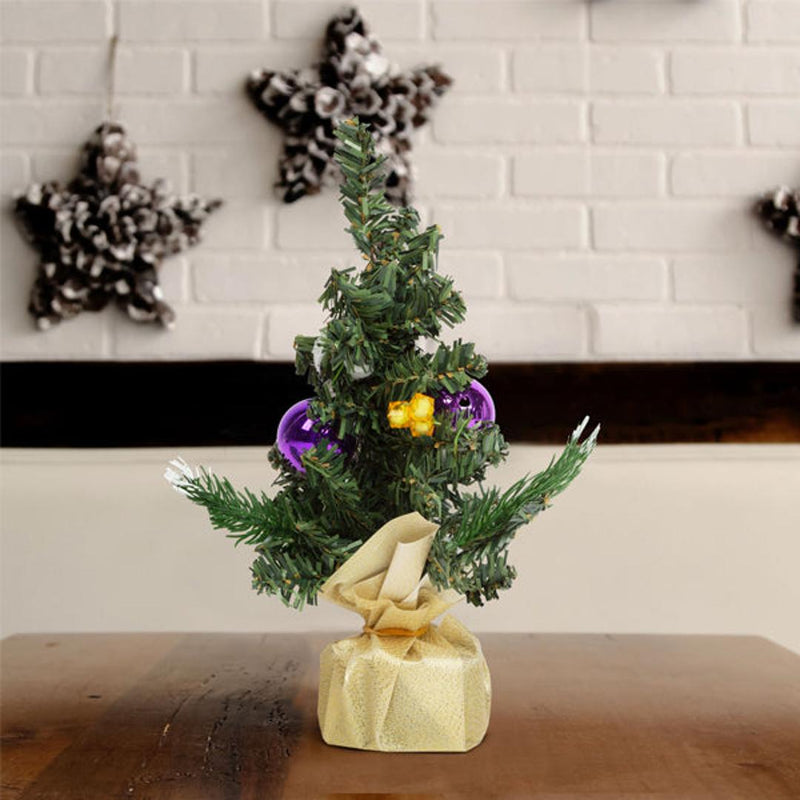 Brad Artificial Mini cu Ornamente - 20 cm - Violet