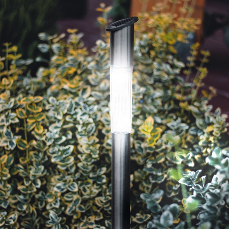 Lampa Solara LED cu Stalp - Alb Rece