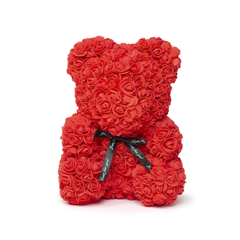 Ursulet din Trandafir - 25 cm - Roșu