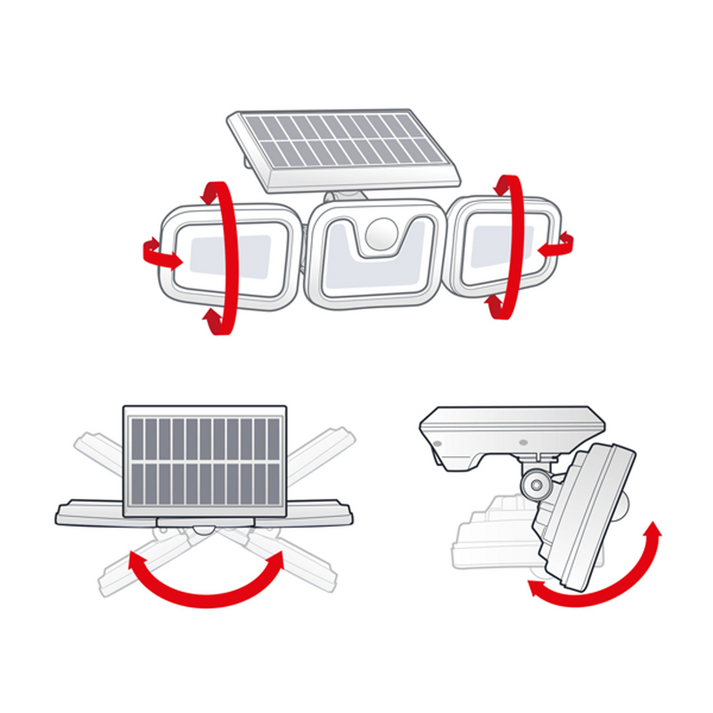 Reflector Solar cu Senzor de Miscare si Cap Rotativ - 3 LED COB