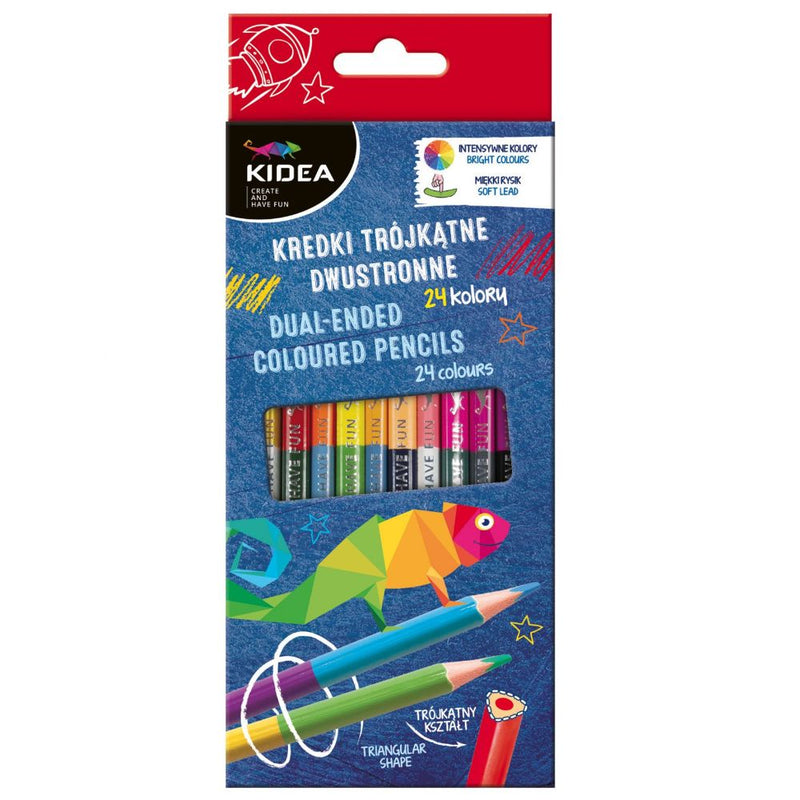 Set 12 de creioane colorate 24 de culori kidea﻿