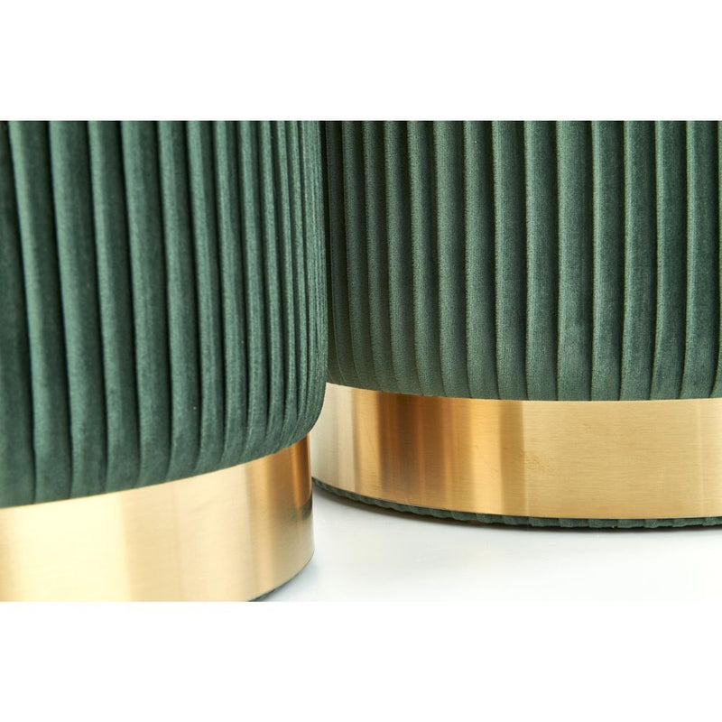 Set 2 taburete monty verde inchis, cu baza gold auriu
