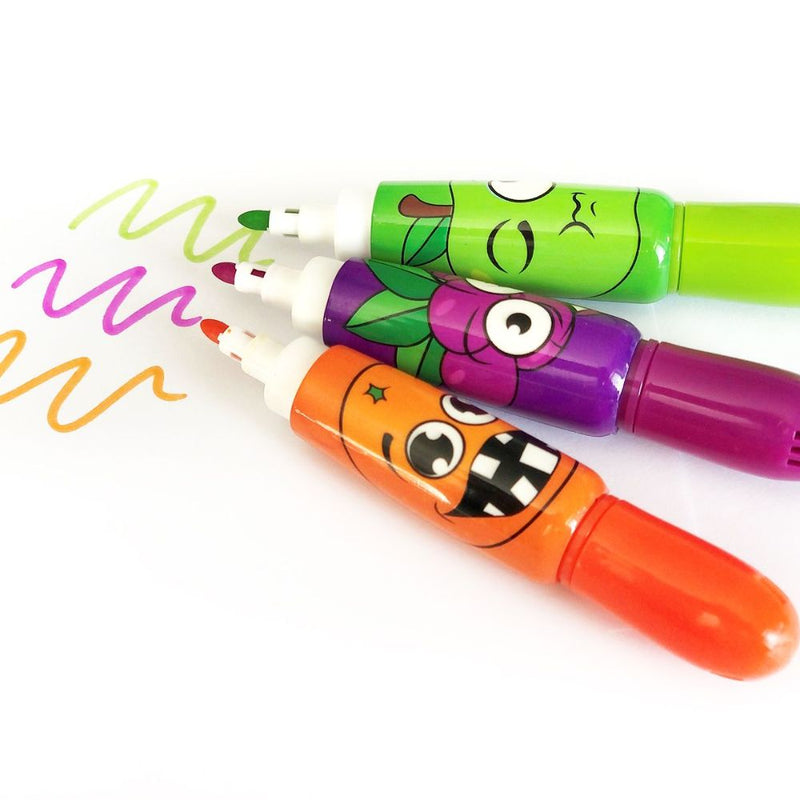 Set 12 carioci markere kidea multicolore cu miros de fructe pentru copii