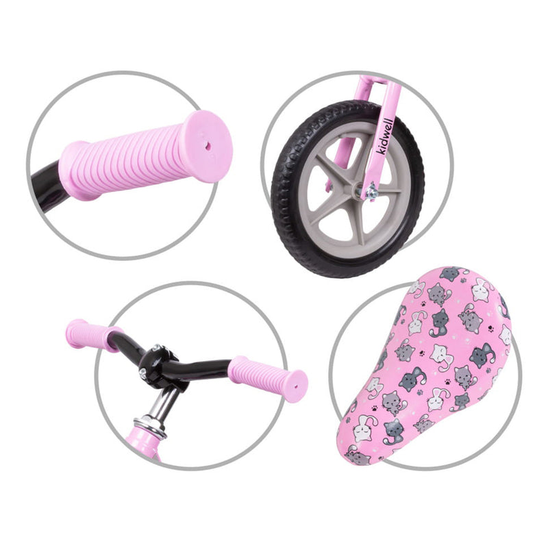 ﻿Bicicleta de echilibru fara pedale kidwell comet roz pentru copii
