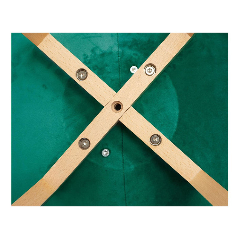 Scaun tapitat stil scandinav bari velur verde/ lemn 49 x 60 x 82cm