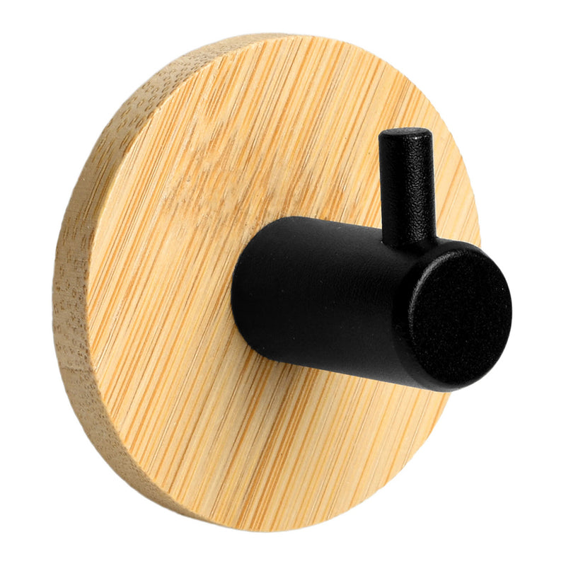 Suport de perete pentru prosoape - Kendar lemn / negru 4.8 x 4.8 x 3 cm