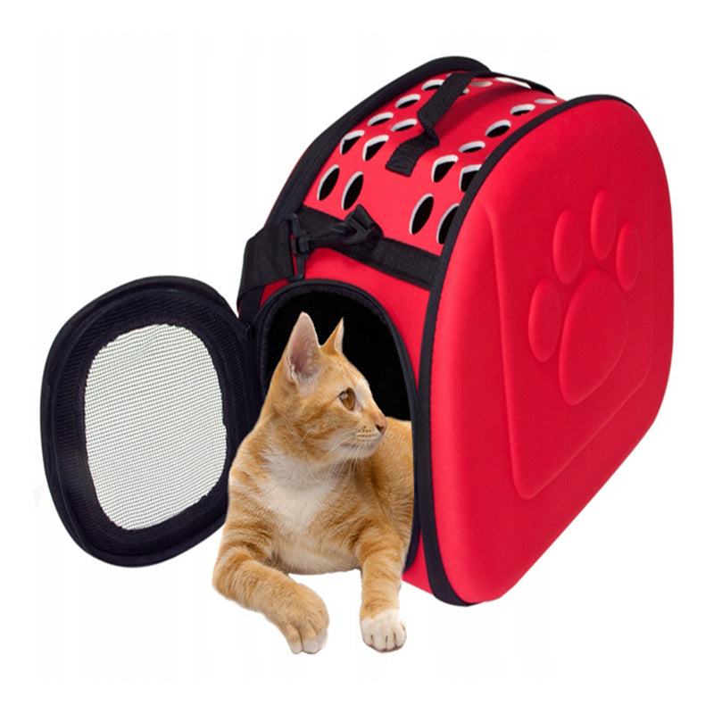 Geanta pentru transport caini - pisici - alte animale de companie - 43 x 28 x 32cm rosu
