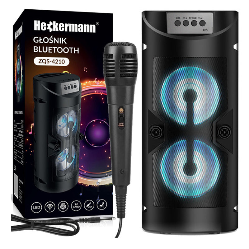 Boxa portabila Heckermann ZQS-4210 cu wireless, bluethooth si microfon