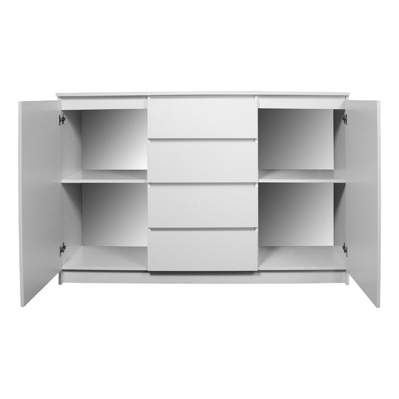 Comoda cu 2 usi si 4 sertare 160 x 99 x 40 cm alb