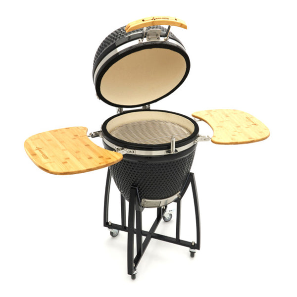 Gratar grill ceramic cu capac - kamado black edition 55 cm