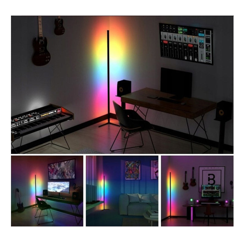 Lampa rgb de podea cu led 20w 140cm negru