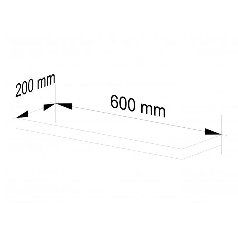 Raft de perete 60 x 3.2 x 20 cm alb