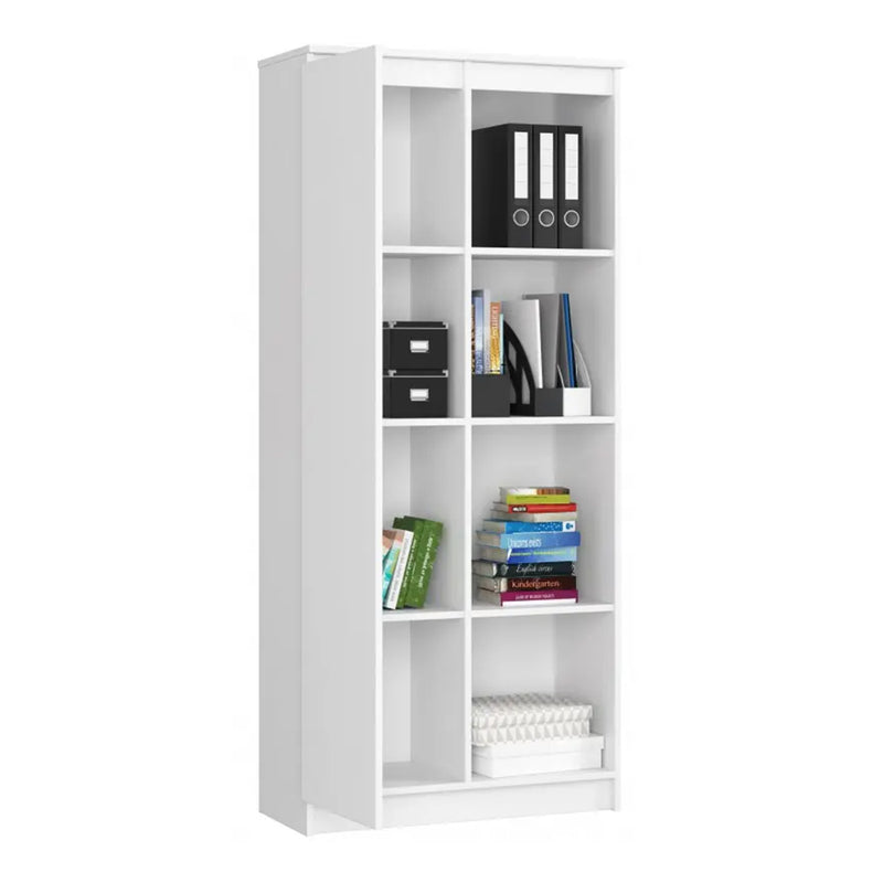 Dulap biblioteca cu 1 usa si 8 rafturi 80 x 35 x 180 cm alb